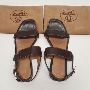 HERMES leather sandals